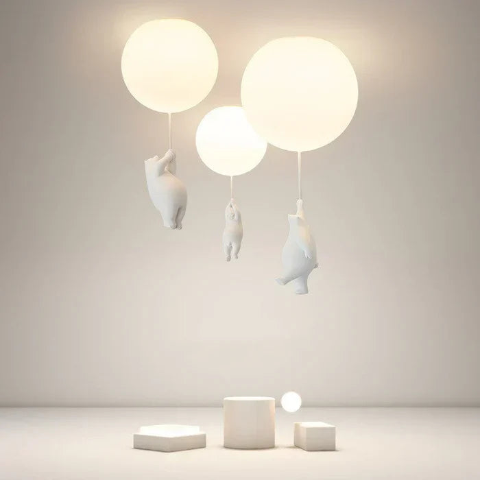 Plafondlamp Kinderkamer Beer Ballon Warm Wit LED Speels Design 15-25cm Decoratief Sfeerverlichting Babykamer | Sansoti