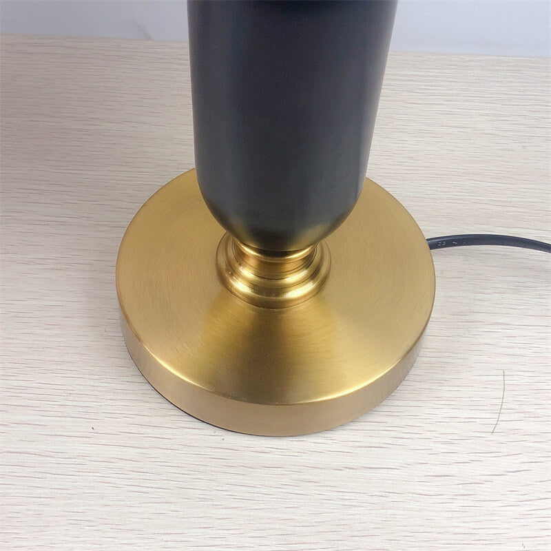 Tafellamp Geplooide Kap Metaal Goud Zwart Wit 28x46cm E12 Slaapkamer Woonkamer Retro | Sansoti