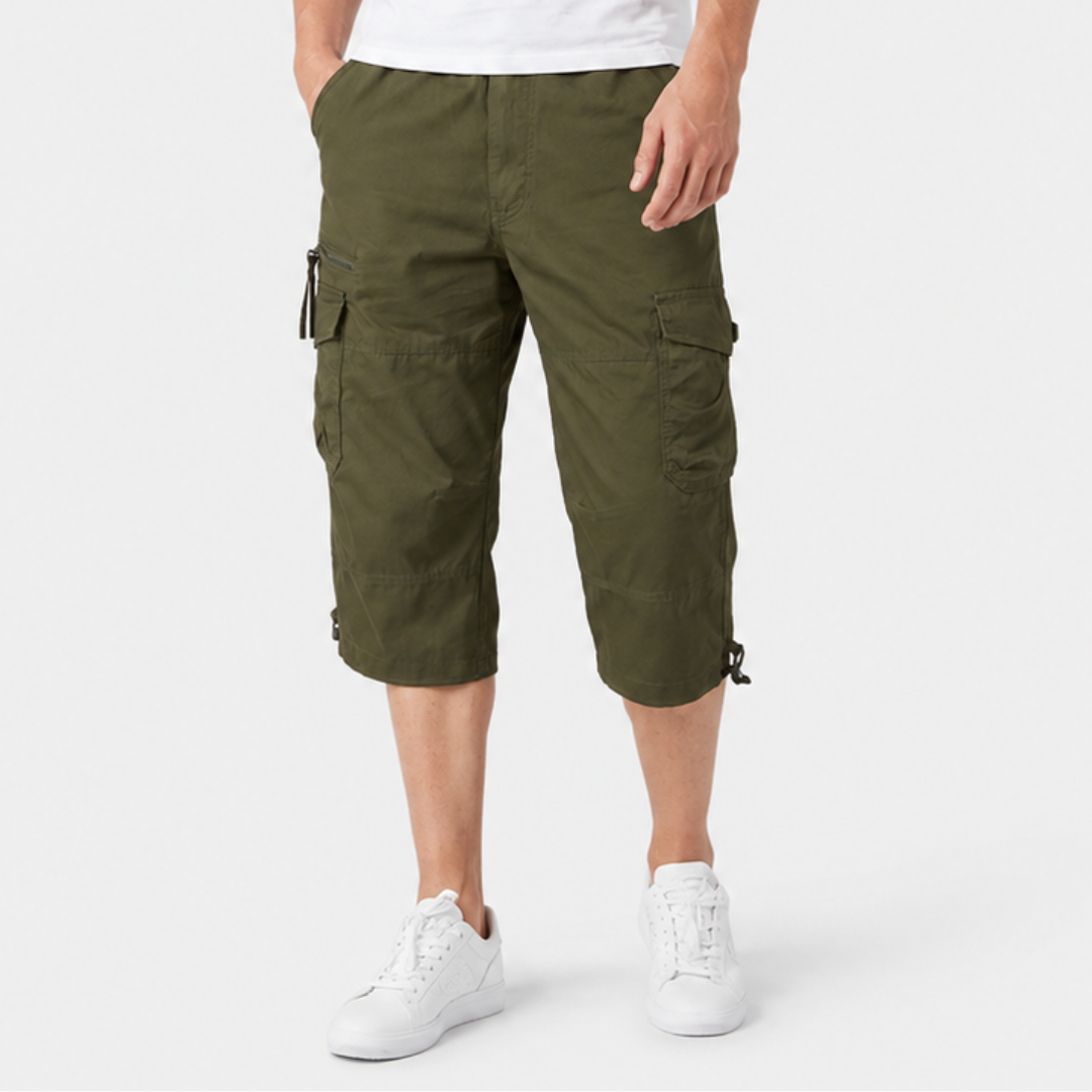 Cargo-Wandershorts für Herren Schnelltrocknend Bis zum Knie Mehrere Taschen Outdoor-Bermudashorts Elastischer Bund Sommer Casual | Sansoti