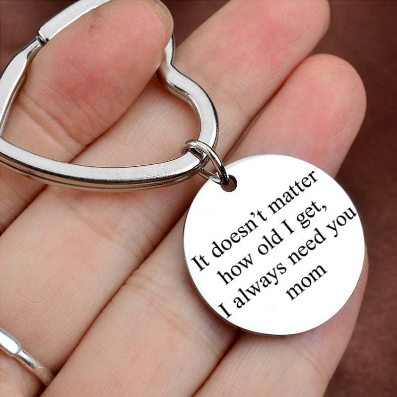 Sleutelhanger Moeder-Kind Symbool Metaal Zilver Hartvorm 25-30mm Dagelijks Gebruik Aandenken Cadeau Accessoire | Sansoti
