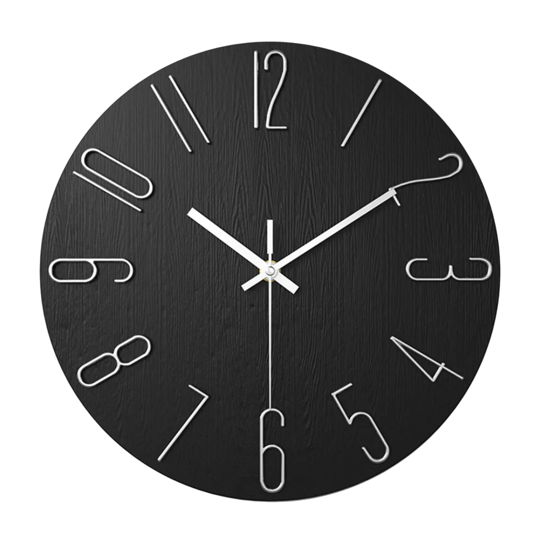 Zegar ścienny kwarcowy 30 cm, cichy mechanizm, nowoczesny design do salonu i biura, minimalistyczny sposób wyświetlania czasu | Sansoti