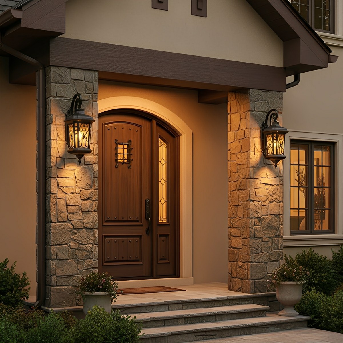 Außenlampe Vintage Laterne Aluminium Bronze IP56 E27 Veranda Fassade Klassische Wandleuchte Garten | Restfield