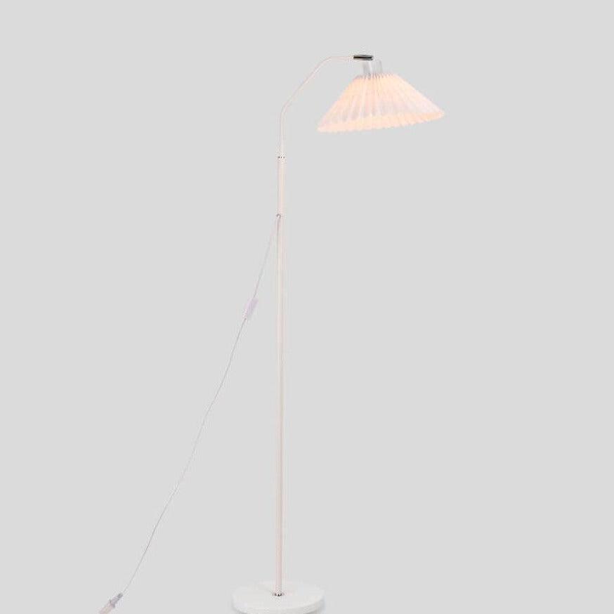 Stehleuchte Plissierter Schirm Metall 149cm Wohnzimmer Schlafzimmer Dimmbar Standleuchte Stoff Retro Skandinavisch Leselampe | Restfield