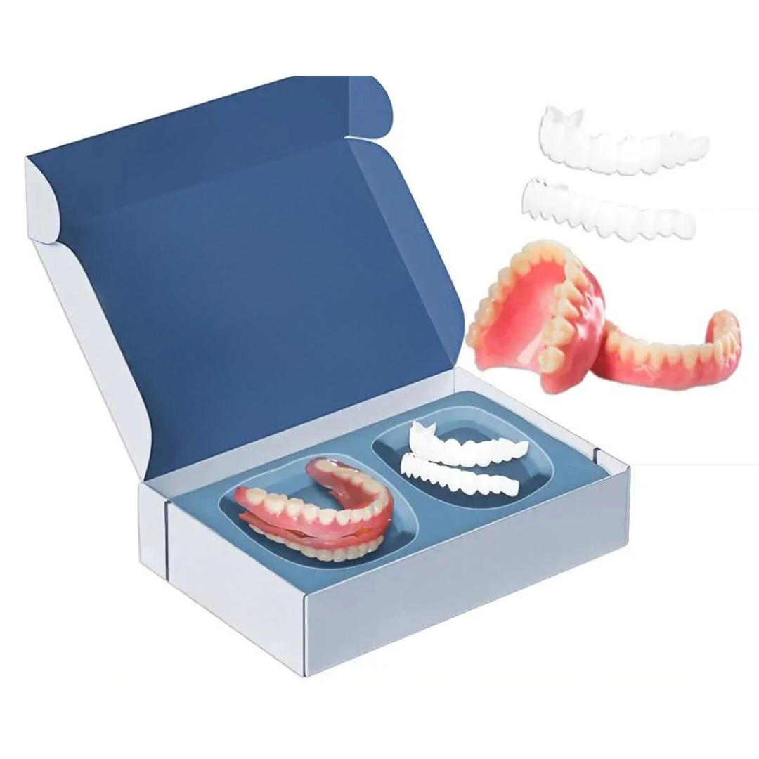 Cosmetic Denture Prosthesis for Adults, Removable Silicone Tooth Filling, Reusable, Natural White | Sansoti