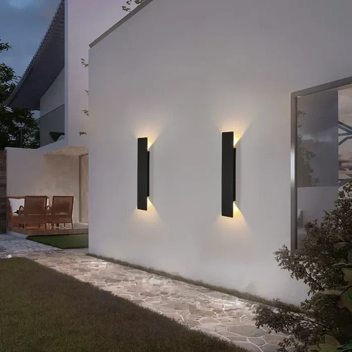 Aluminium-Außenwandleuchte, wasserdicht IP65, moderne Fassadenleuchte für Garten, Terrasse, Auffahrt und Eingang, Außenbeleuchtung | Sansoti