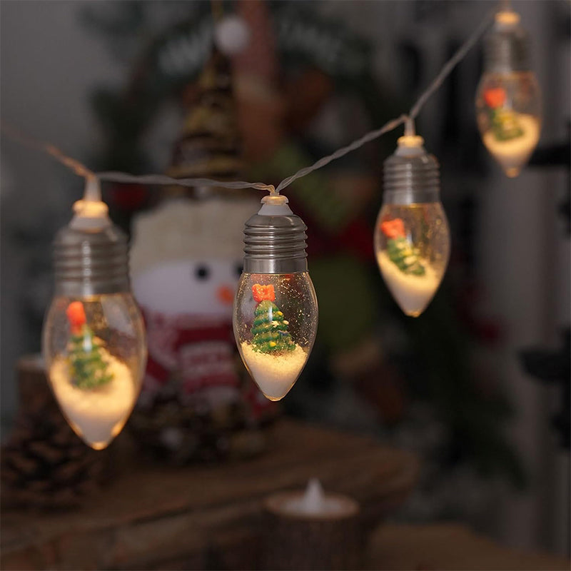 LED-Lichterkette mit Weihnachtsfiguren 10 Lämpchen USB-Anschluss Festbeleuchtung Stimmungsvolle dekorative Lichter für Innenräume | Sansoti
