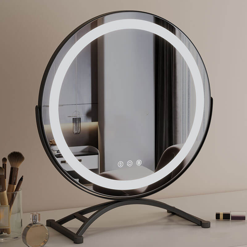 Miroir maquillage éclairage LED rechargeable 40cm pivotant 360° dimmable 3 modes lumière