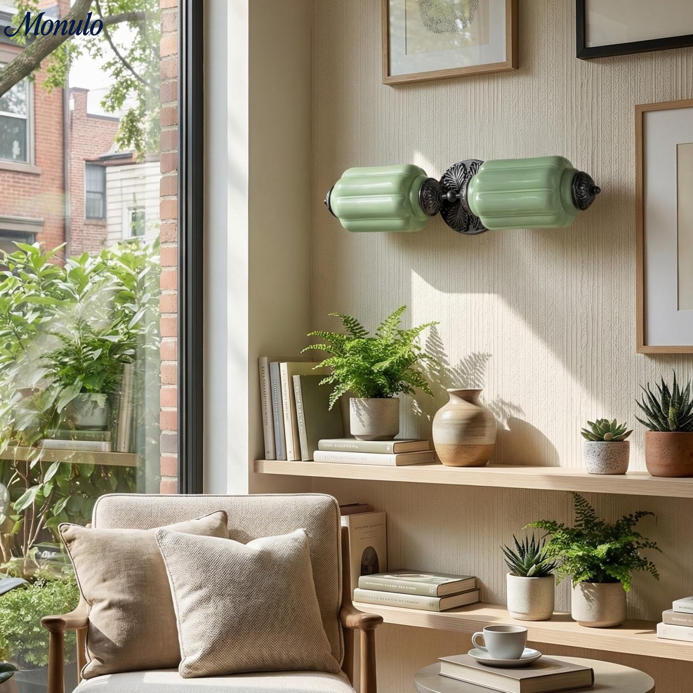 Vintage Glazen Wandlamp Horizontaal Model Eloise Lichtbron voor Woonkamer en Gang | Sansoti