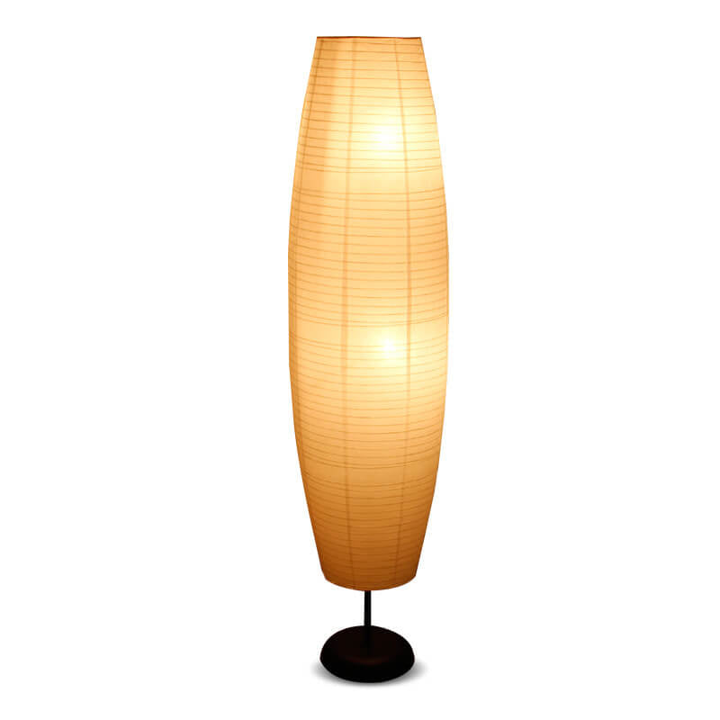 Stehleuchte Reispapier Säule 2xE14 137cm Wohnzimmer Schlafzimmer Skandinavische Stehlampe Weiß Papier Schirm Stimmungslicht | Restfield