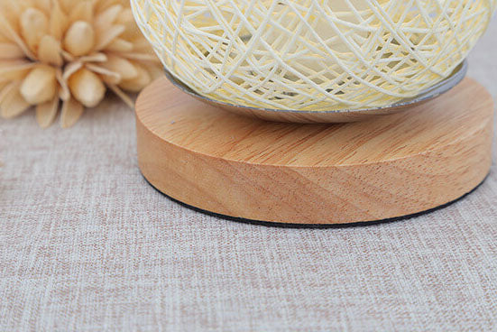 Scandinavische Tafellamp met Natuurlijke Rotan & Houtafwerking Japandi-Stijl | Sansoti
