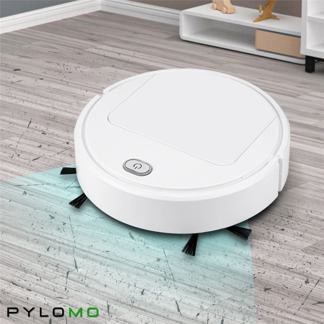 Robotstofzuiger met Dweilfunctie Zwart Wit voor Harde Vloeren Tapijt Dierenharen Stil Compact Design | Sansoti