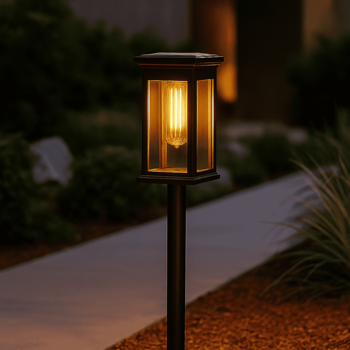 Solar-Powered Garden Lighting Black LED 40cm 54cm Set Path Lights Outdoor Atmospheric Garden Path Decoration | Sansoti