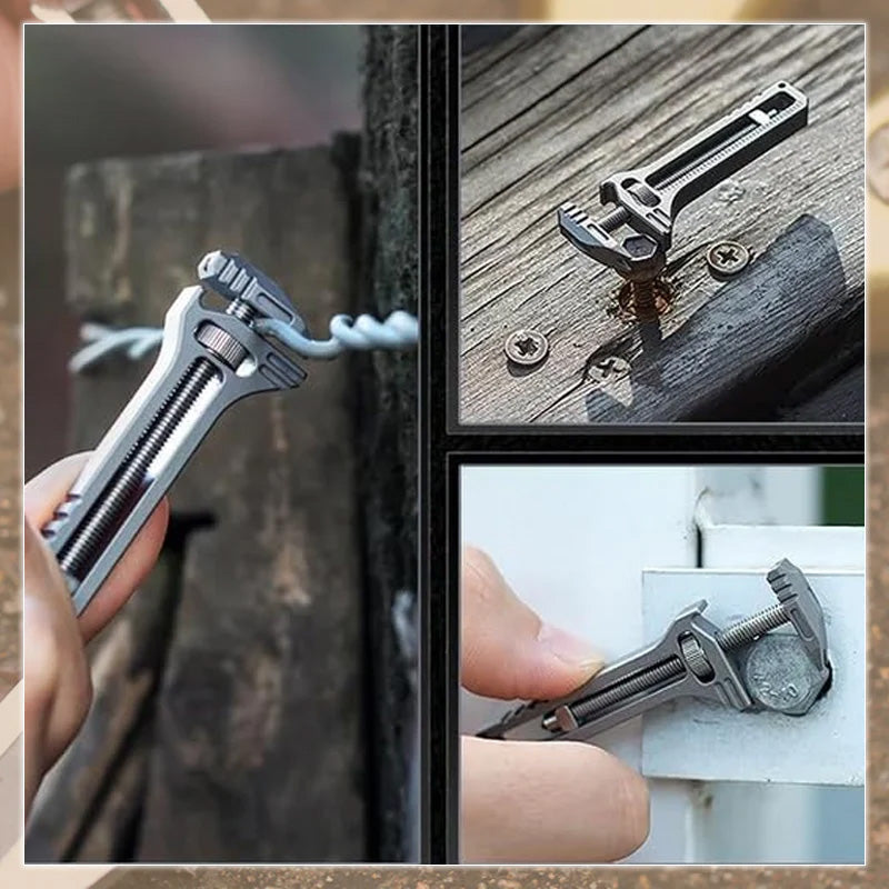 Multifunctional Compact Wrench with Integrated Bottle Opener and Measuring Scale for DIY, Camping and Outdoor Use | Sansoti