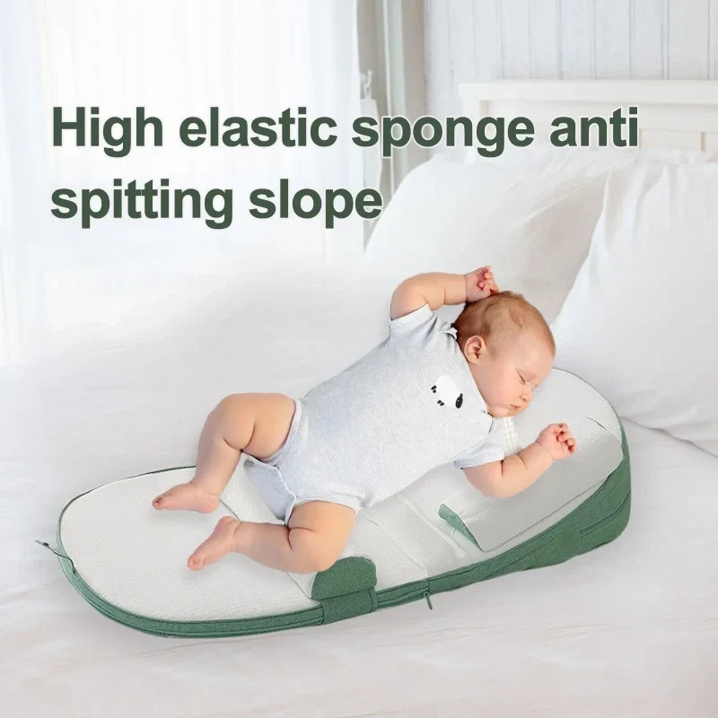 Coussin incliné pour bébé anti-reflux, coussin de positionnement latéral, mousse à mémoire de forme, coussin de soutien pour nouveau-né, lavable, confortable et sûr | Sansoti