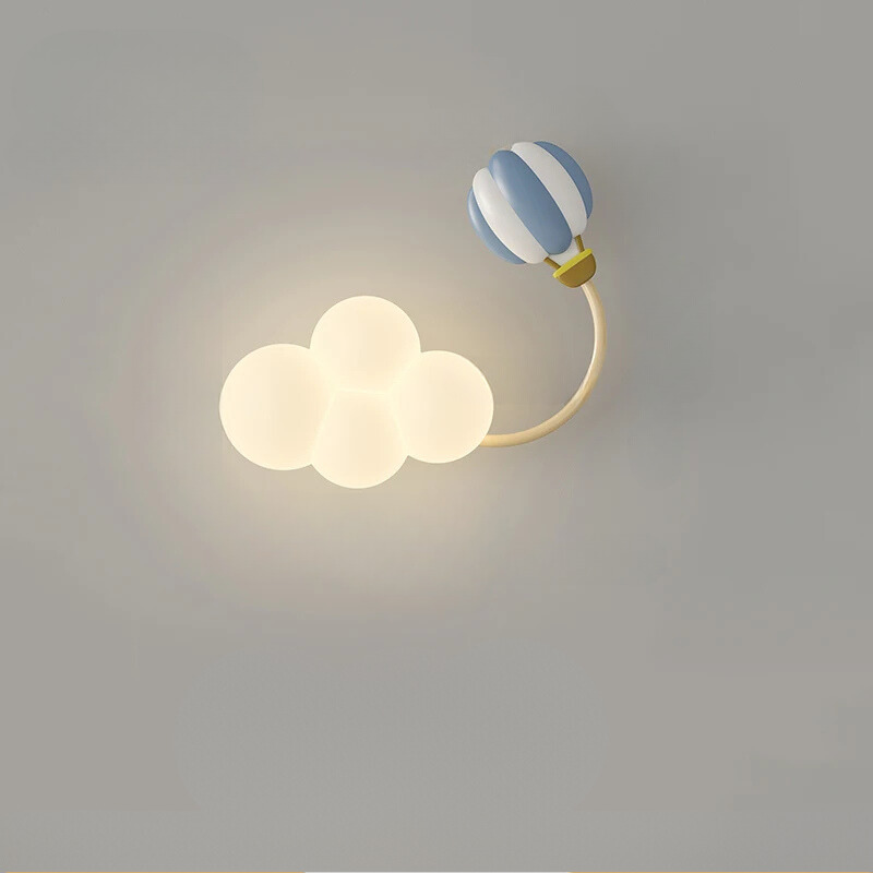 LED Wandlamp Kinderkamer met Vliegtuig Wolk Regenboog Ster Motief Drie Lichttemperaturen Dimbaar Sfeerlicht | Sansoti