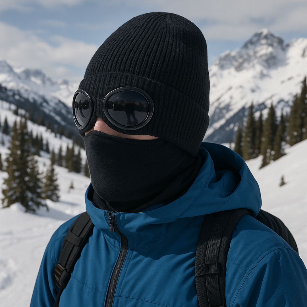 Gebreide Wintermuts met Opklapbare Bril Unisex Warm Winddicht Polyester Elastisch Skiën Outdoor One Size | Sansoti