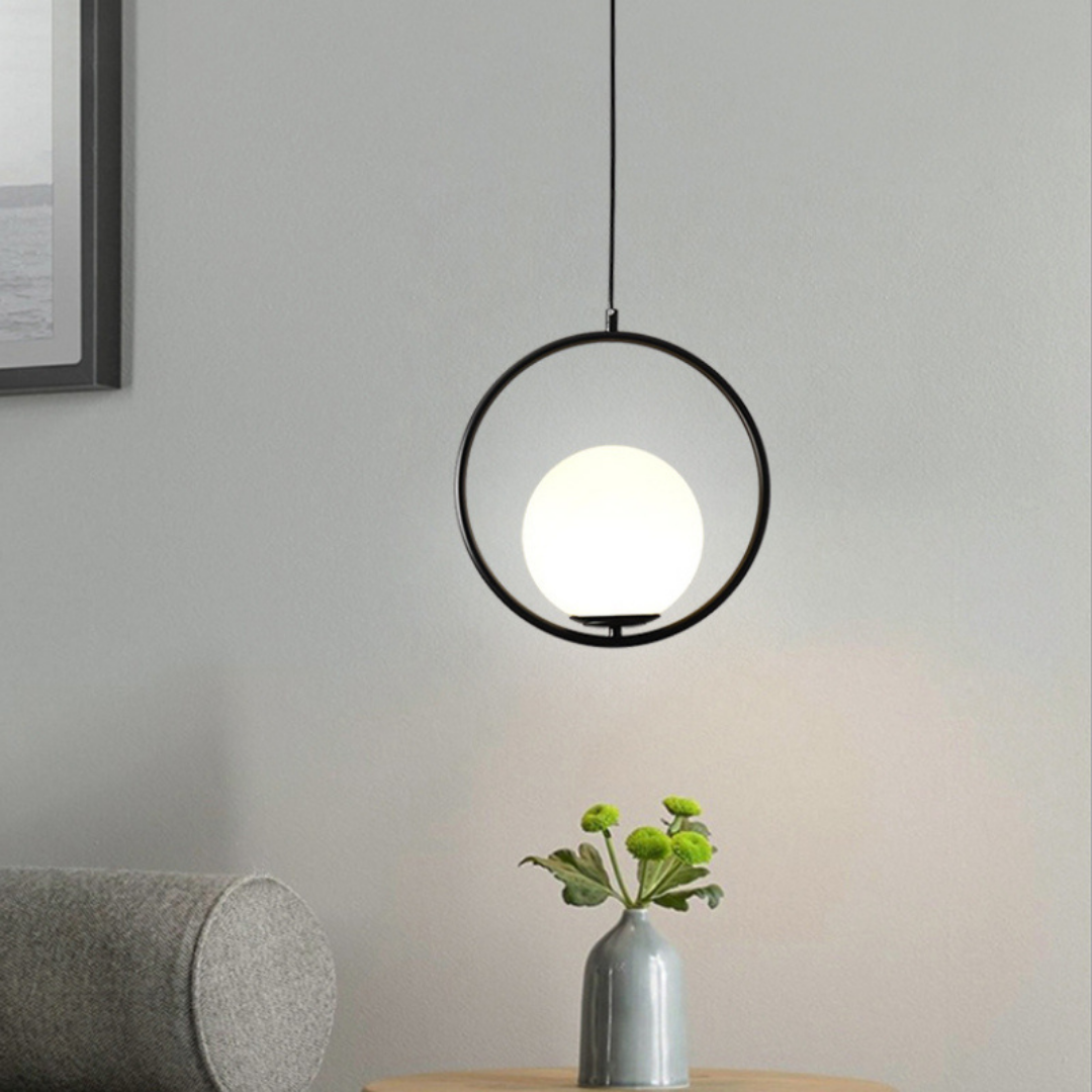 Scandinavische Hanglamp Mia met Gouden Armatuur en Glazen Kap – Moderne Plafondverlichting voor Eetkamer, Slaapkamer en Woonkamer | Sansoti