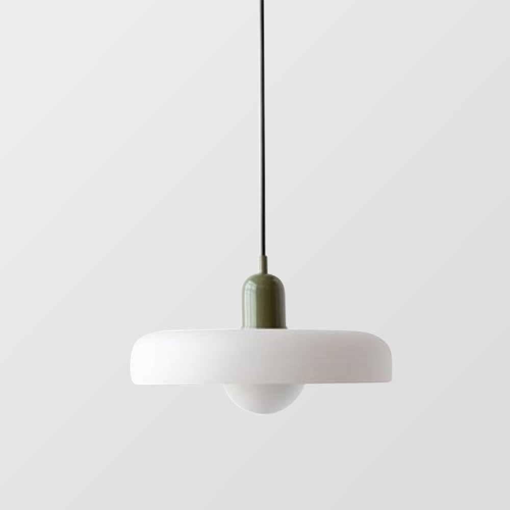 Glazen Hanglamp Bauhausstijl Gekleurd Glas Rond Ø25-35cm E27 Verstelbaar Eettafel Plafondlamp Retro Design | Sansoti