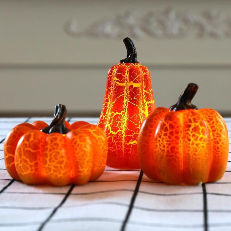 Halloween-Kürbis-Dekolampe LED Orangefarbenes Leuchten Stimmungsbeleuchtung Batterie Gruselig Innenbereich Außenbereich Garten | Sansoti