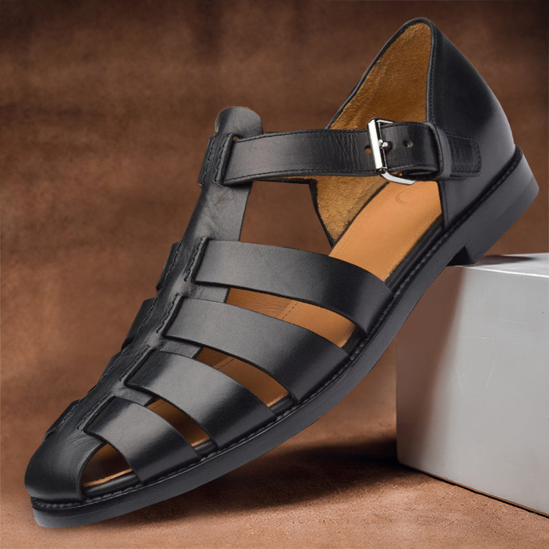 Leren Sandalen Heren – Ademend Zomerschoeisel met Zachte Zool – Bruin Wit Zwart Navy Koffie – Maat 38-47 | Sansoti