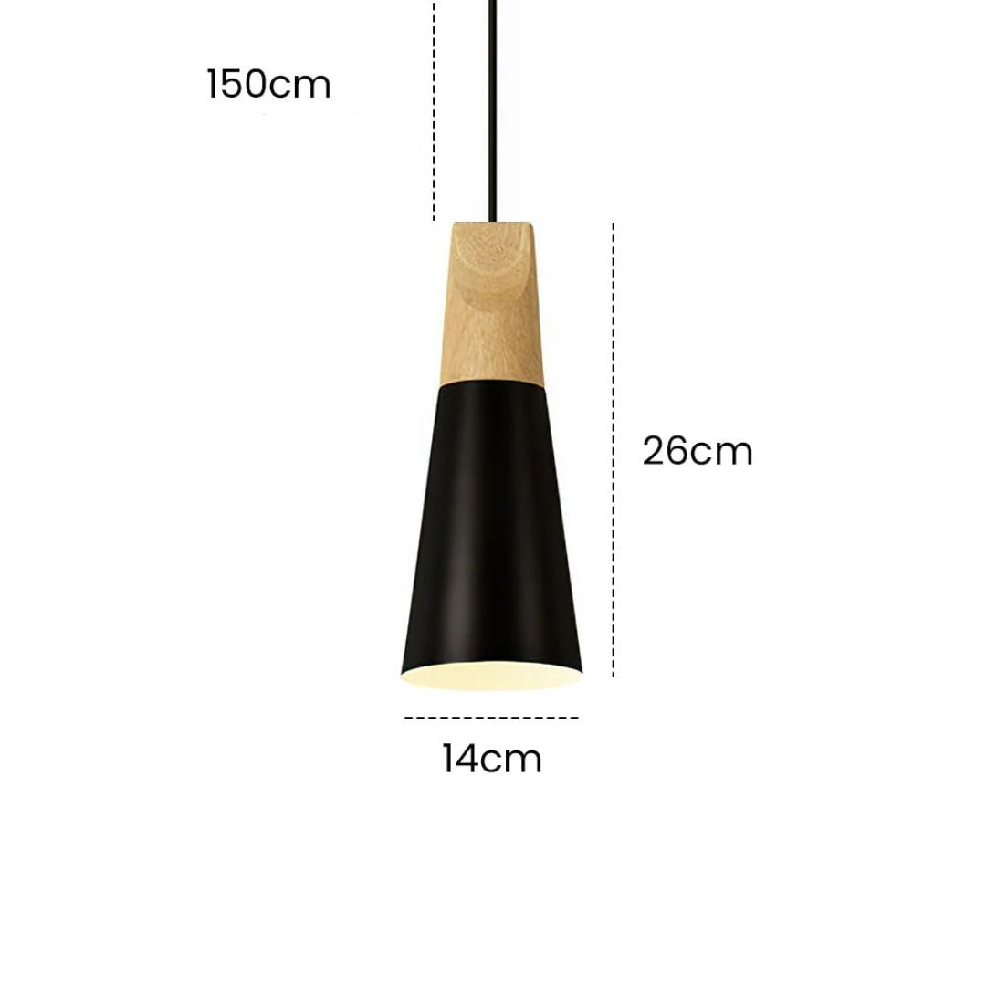 Suspension bois aluminium E27 colorée salle à manger salon cuisine lampe design moderne | Restfield