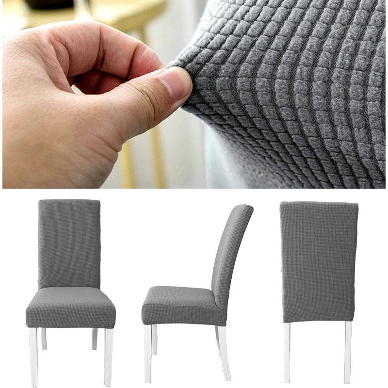 Elastische Stoelhoes Set 4 Stuks Stretch Beschermer Universeel Wasbaar Effen Kleuren Eetkamer Stoelhoezen | Sansoti
