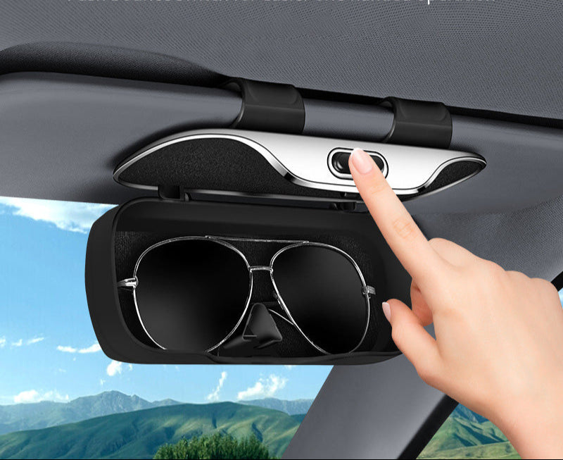 Brillenhouder Auto Zonneklep Universeel met Veilige Clip Zwart Grijs Bruin Beige voor Zonnebril Leesbril Opbergen Onderweg Bescherming | Sansoti