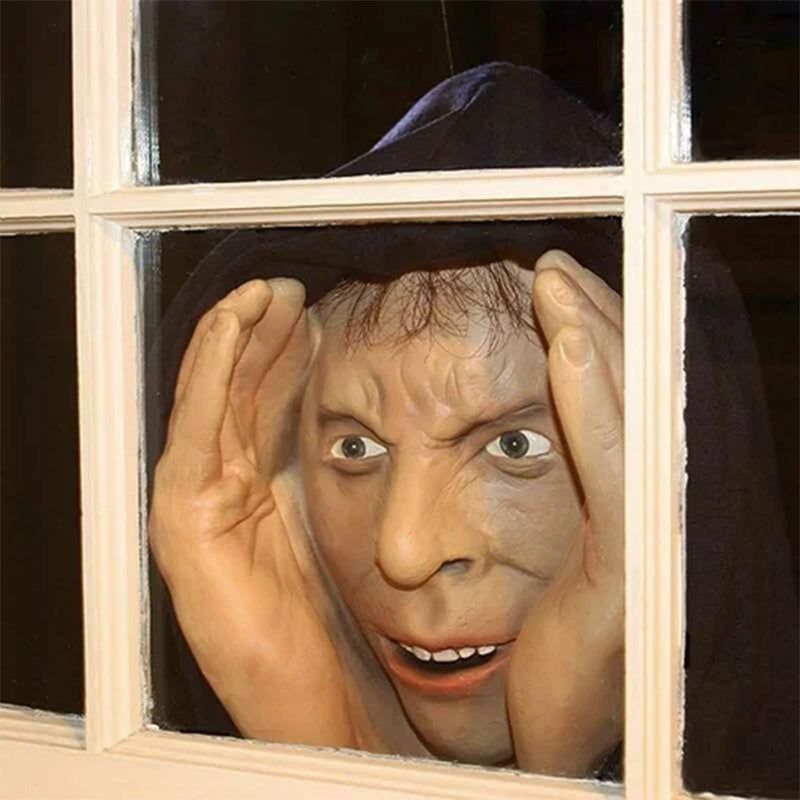 Halloween Raamdecoratie Glurende Ogen met Enge Silhouetten voor Griezelfeest Spookhuis Horror Themafeest | Sansoti