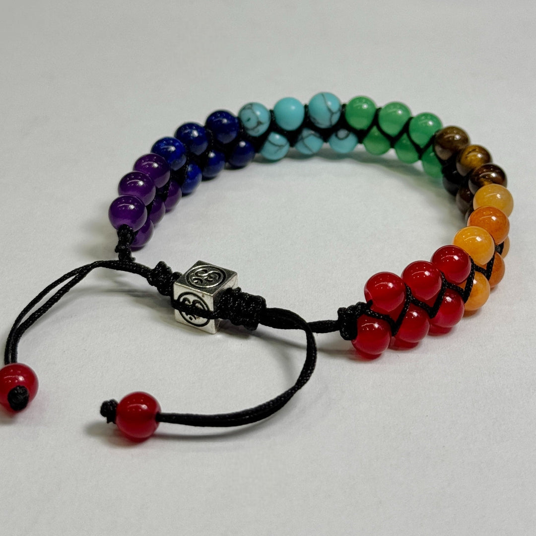 Verstellbares Chakra-Armband Naturstein-Energieperlen Meditation Yoga Spiritualität Wohlbefinden Unisex-Schmuck | Sansoti