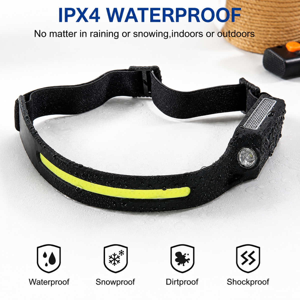 Rechargeable Headlamp with Motion Sensor 2-Pack IPX4 Waterproof 5 Light Modes Hands-Free LED Camping Running | Sansoti