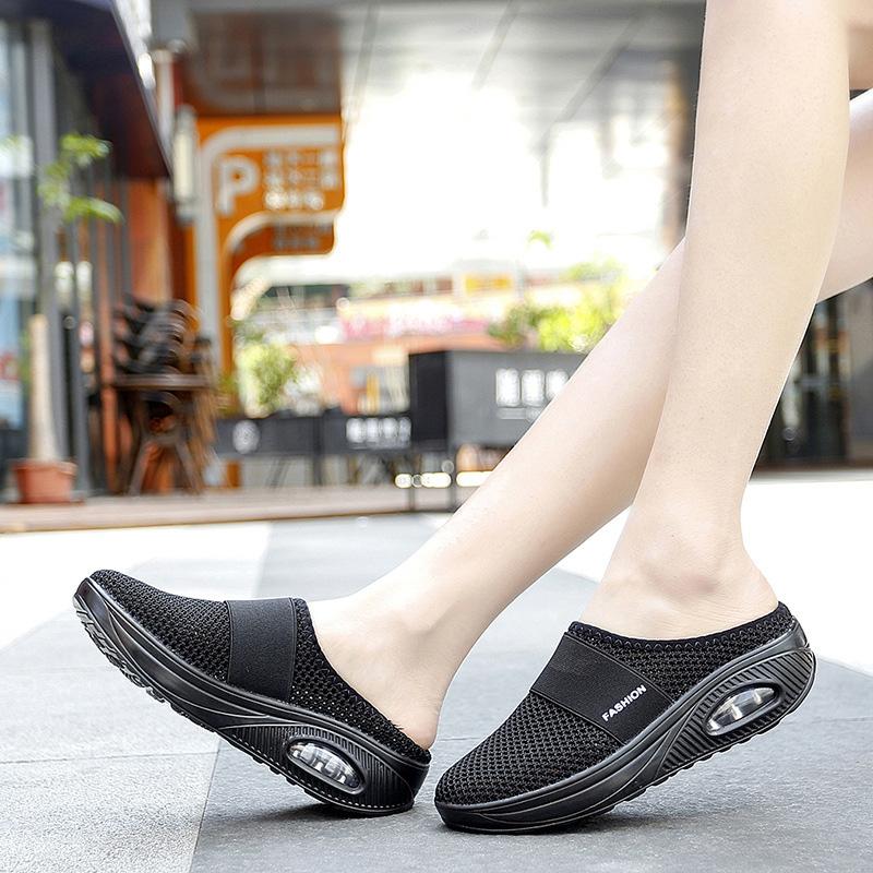 Orthopedische Pantoffels met Luchtkussen Ergonomische Instapschoenen Diabetesvoeten Ademend Mesh Extra Zacht Voetondersteuning Antislip Zool Dames Heren Indoor Outdoor Comfortschoenen | Sansoti