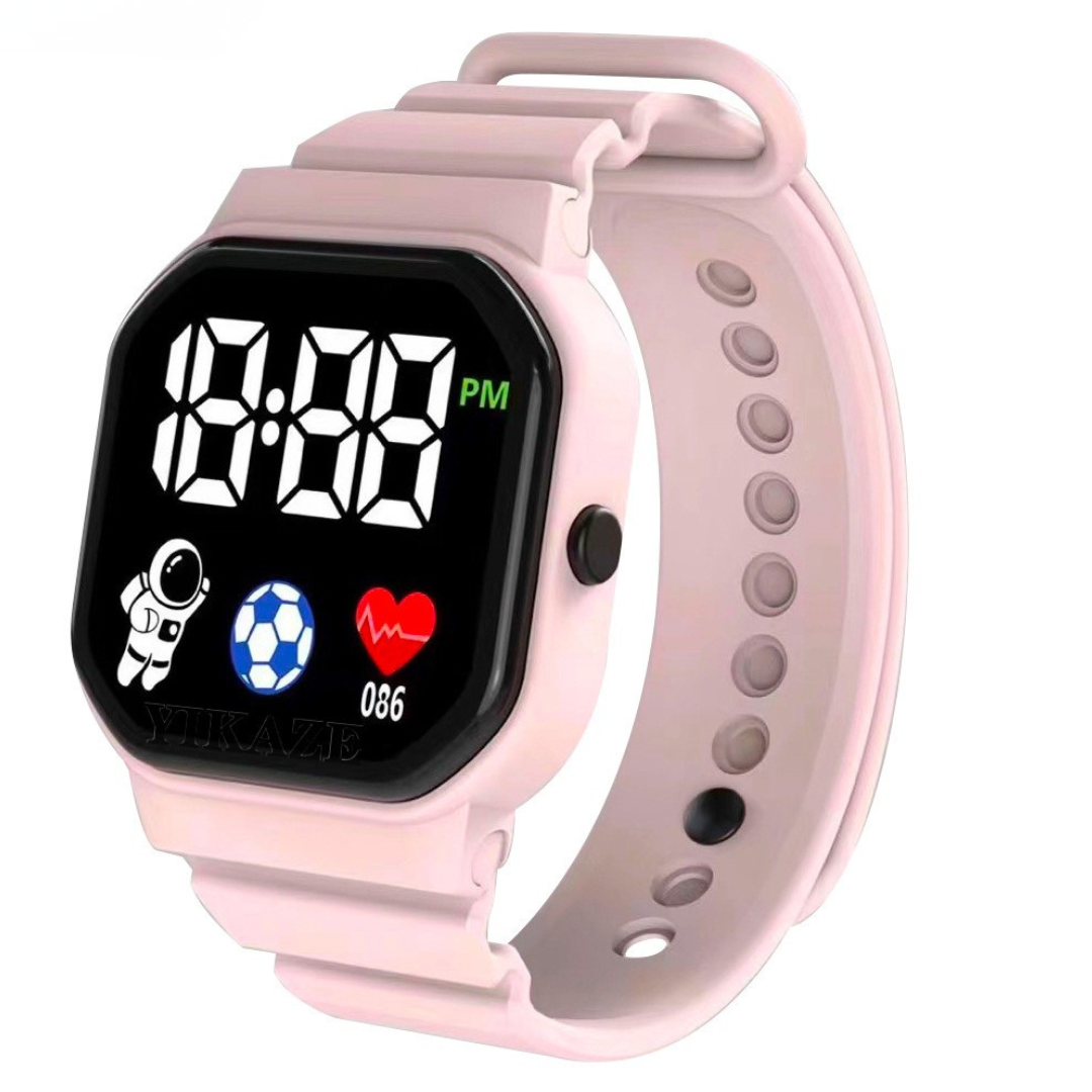 Digitale LED-Kinderuhr Astronaut, wasserdicht, mit Silikonarmband, Armbanduhr für Mädchen und Jungen zum Uhrzeitlernen | Sansoti