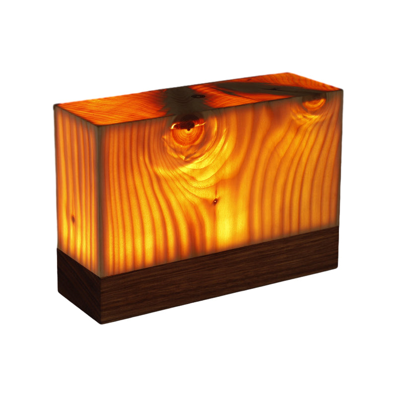 LED Tafellamp Oplaadbaar Touch Dimbaar Houtlook Sfeerlamp Slaapkamer Bureau Draadloos Warm Licht Nachtlampje | Sansoti