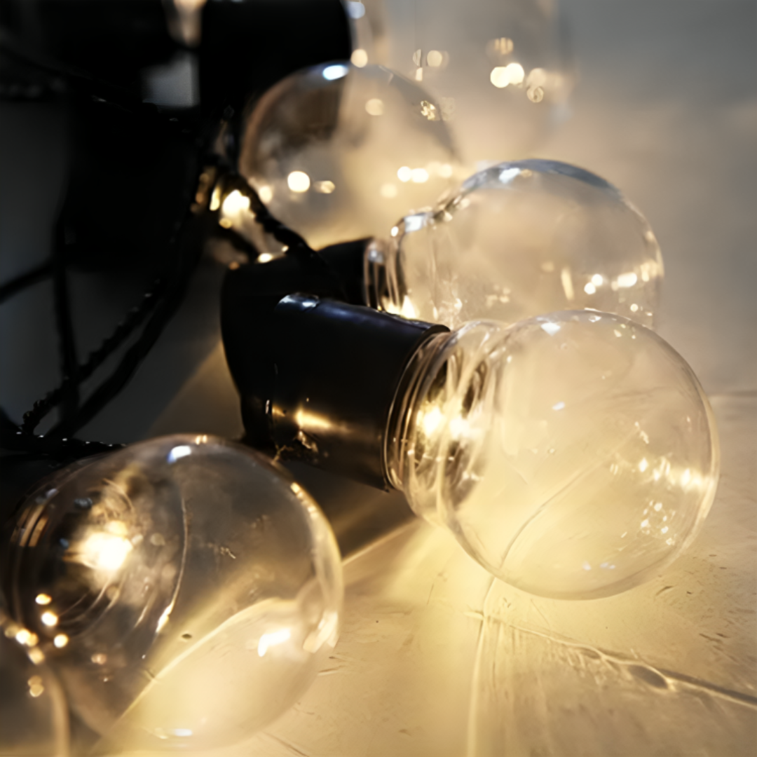 Guirlande lumineuse solaire à ampoules lumineuses 5 m 10 m, éclairage LED blanc chaud pour jardin, étanche, éclairage d’ambiance extérieur | Sansoti