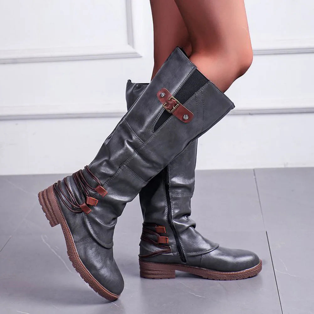 Leather Women's Zip Boots – Comfortable & Warm for Autumn and Winter | Sansoti