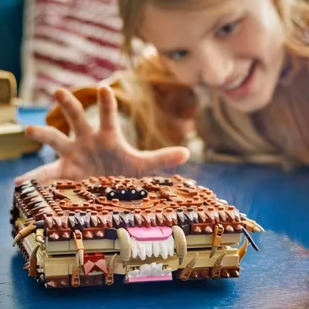 Fantasy Book Building Set, 519 Pieces – Magical Book with Bite Details – Creative Building Project for Children | Sansoti