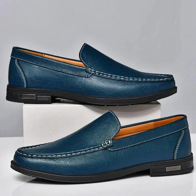 Herenslipper Italiaans Echt Leder Zwart Bruin Grijs Blauw Loafer 39-46 Klassiek Comfort Zakelijk Vrijetijd Tijdloos | Sansoti