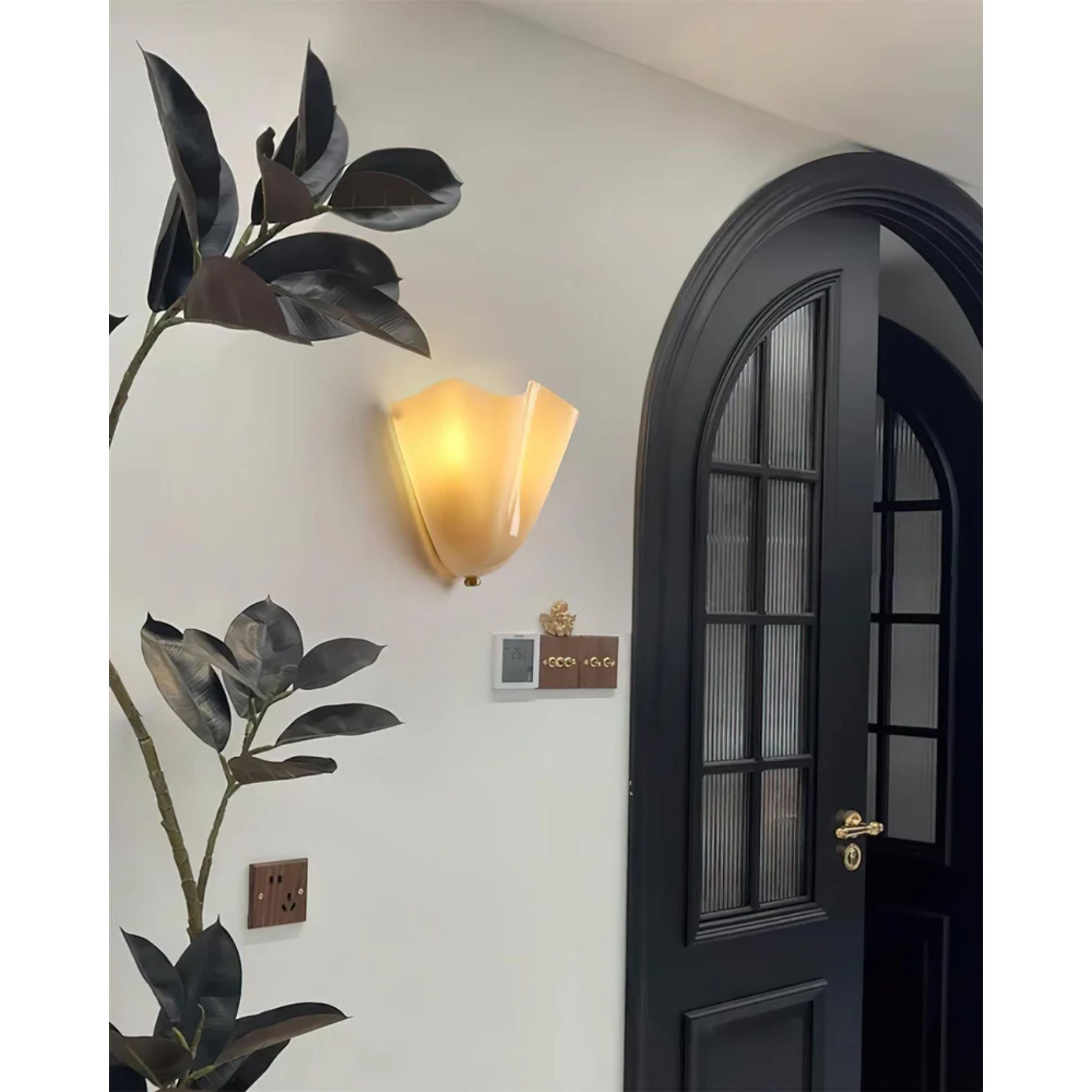 Glazen wandlamp 2x E27 glas beige badkamer hal woonkamer dimbare wandverlichting vochtbestendig | Sansoti