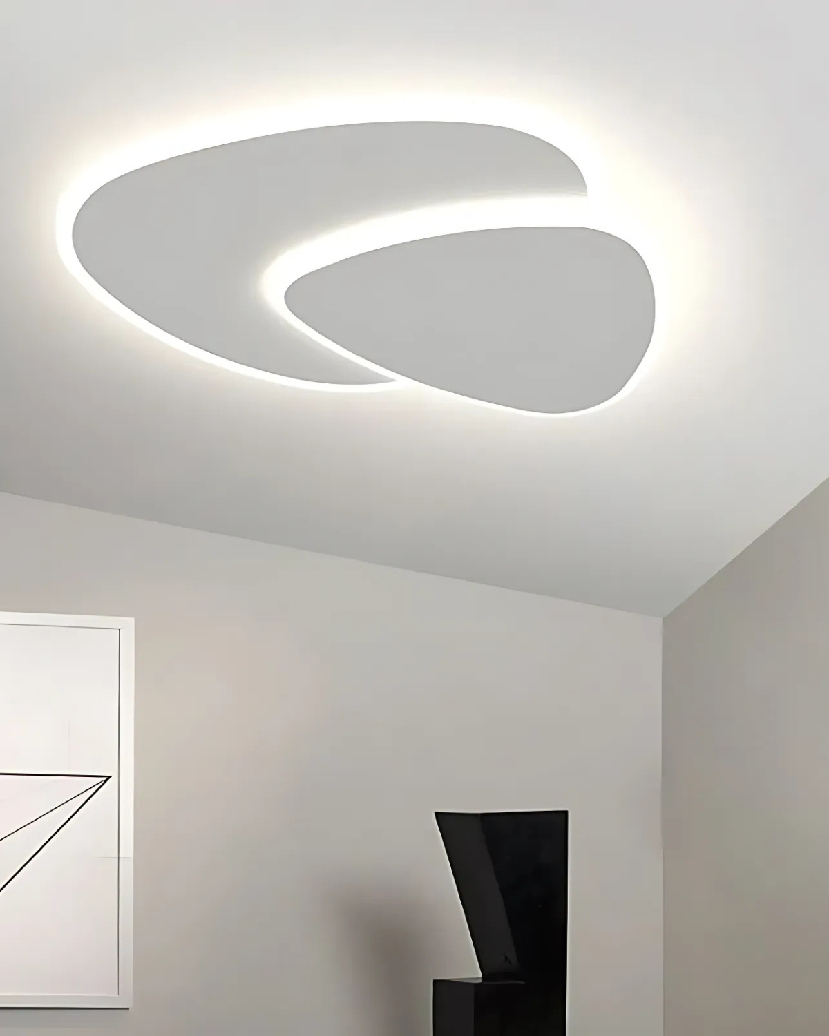 Plafondlamp Asymmetrisch Ontwerp LED Verlichting Warm Licht Modern Interieur Woonkamer Slaapkamer Eetkamer Minimalistische Designlamp | Sansoti
