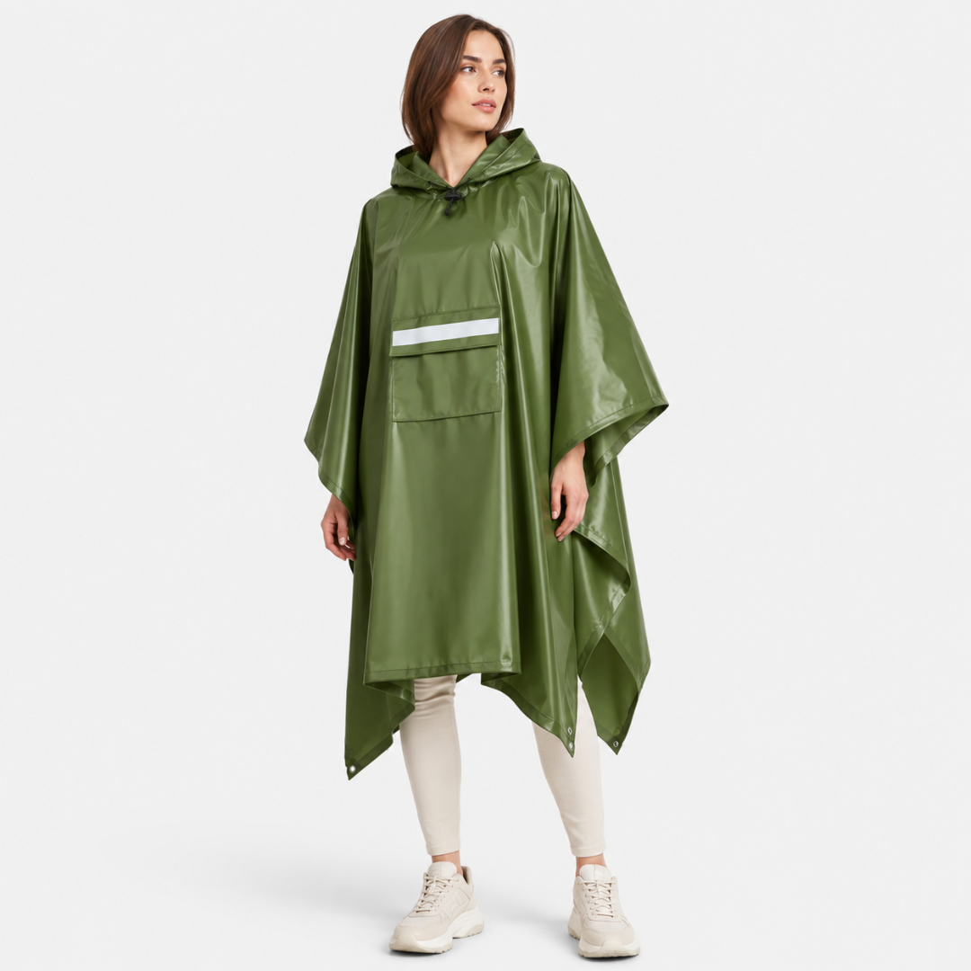 Regenponcho voor Volwassenen met Opbergtas Verstelbare Capuchon Waterafstotend Outdoor Wandelen Festival Camping | Sansoti