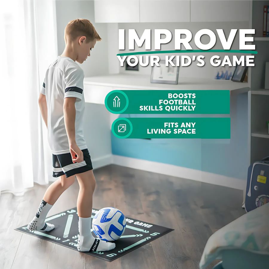 Voetbal Trainingsmat met Videotraining en Antislip Sokken voor Kinderen | Sansoti