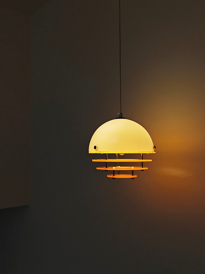 Stijlvolle Hanglamp Bauhaus Design Oranje-Wit Sfeerverlichting voor Moderne Interieurs | Sansoti