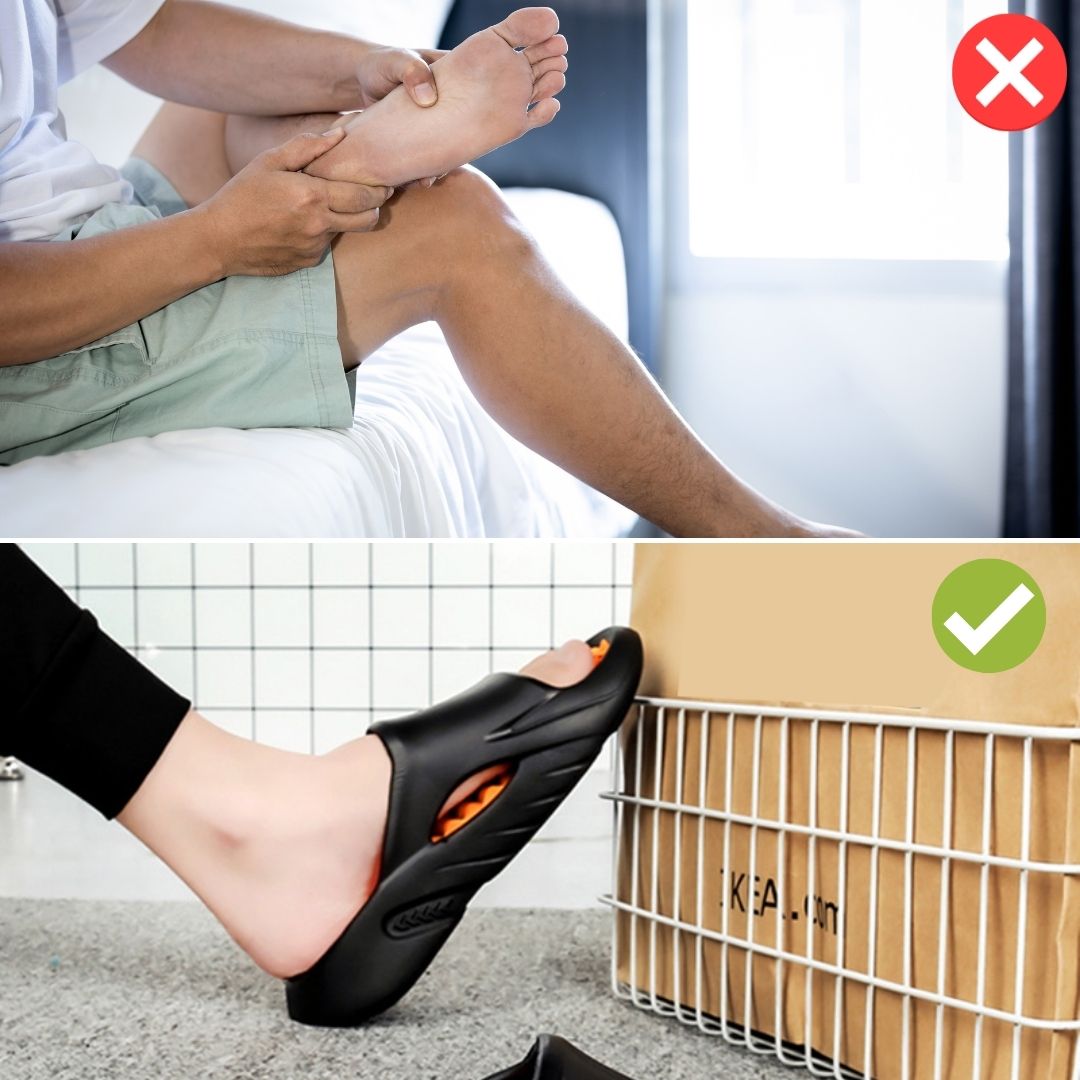 Ergonomische Massagepantoletten mit Akupressur-Noppen, Unisex, Schwarz Weiß Grau, Badeschuhe, Reflexologie und Wellness | Sansoti