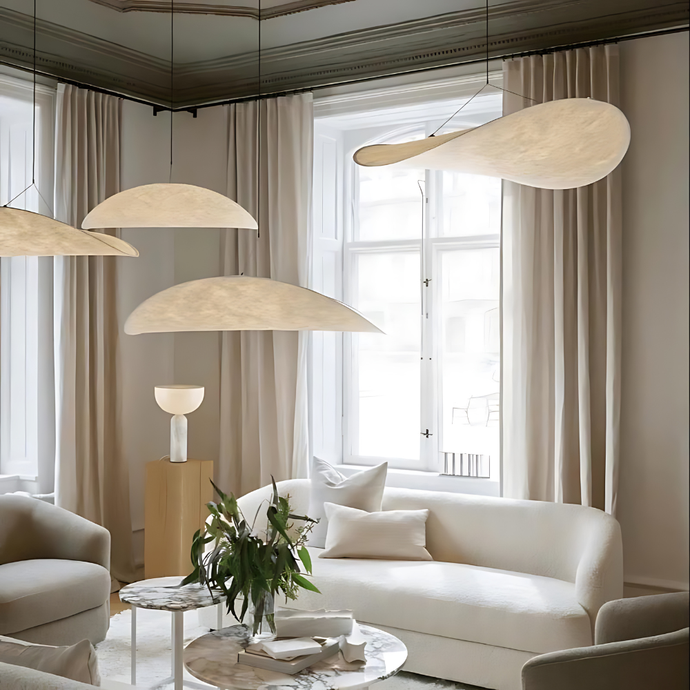 Hanglamp Japandi Handgeweven Zijde Wit Ø40 Ø60 Ø80 Slaapkamer Eetkamer | Sansoti