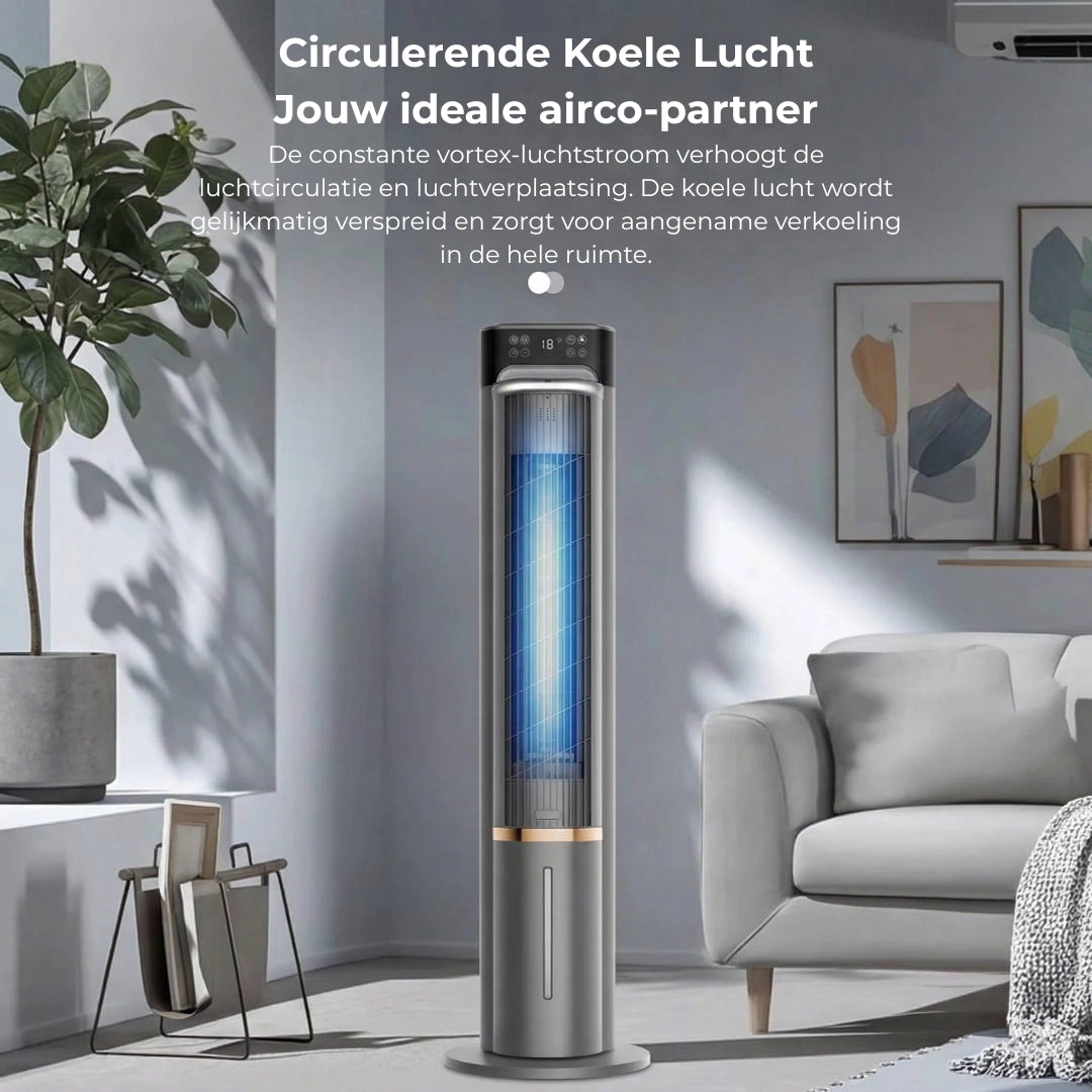 Draagbare Luchtkoeler met Watertank en Timerfunctie – Stil en Krachtig voor Slaapkamer en Kantoor | Sansoti