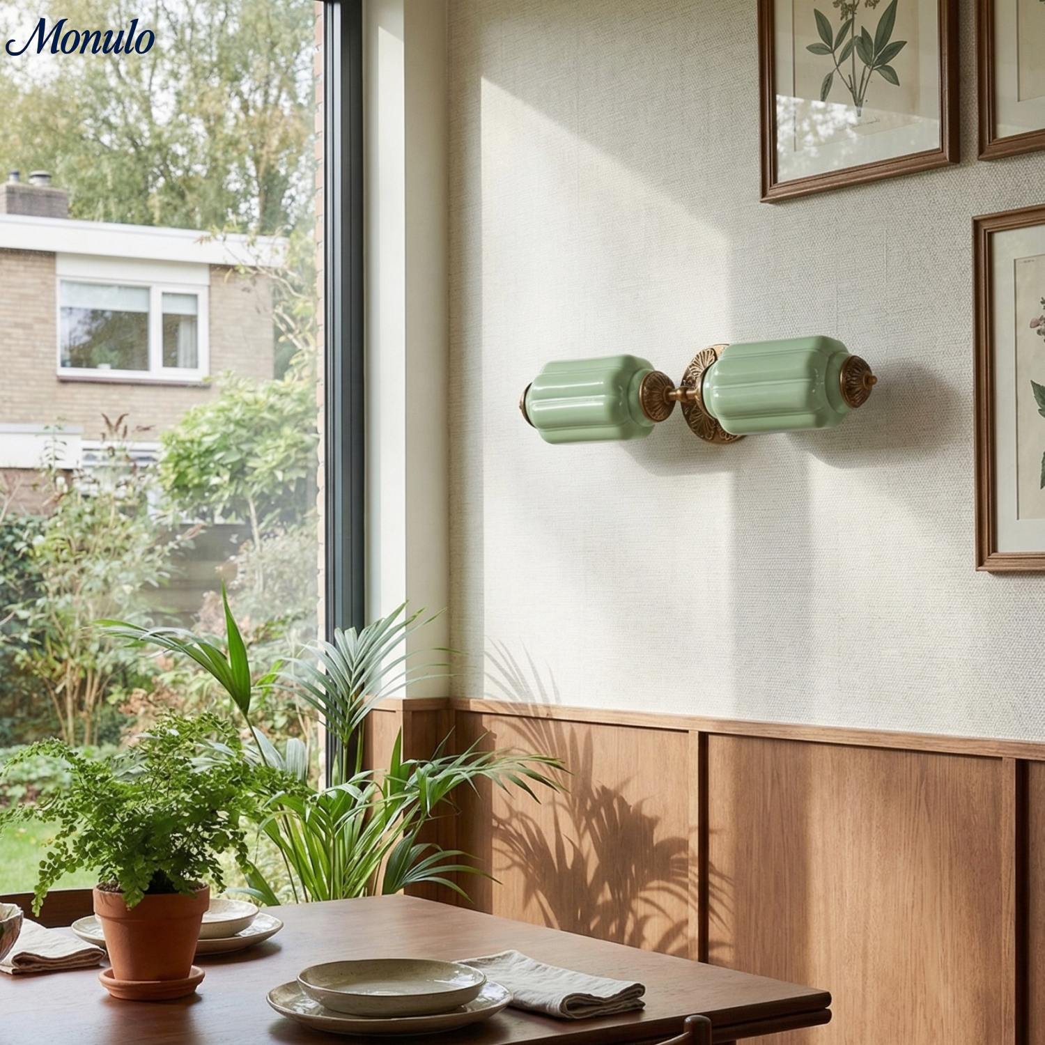 Vintage Glazen Wandlamp Horizontaal Model Eloise Lichtbron voor Woonkamer en Gang | Sansoti