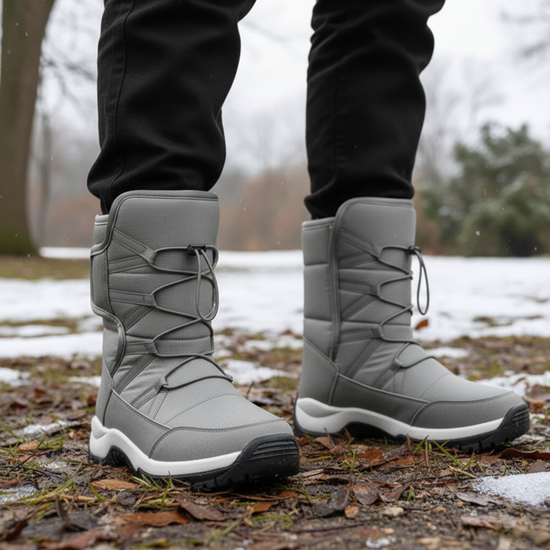 Gefütterte wasserdichte Winterstiefel für Damen und Herren, rutschfest, Schneestiefel, knöchelhoch, elastisch, Wanderschuhe, warm | Sansoti