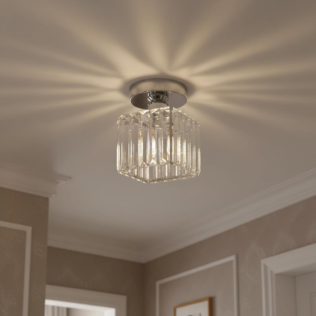 Deckenleuchte Kristall Schwarz Silber Gold E27 Aufbau Modern Flur Wohnzimmer | Restfield