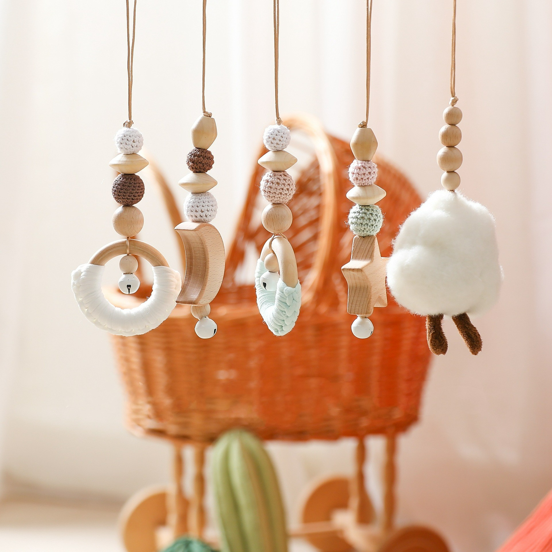 Houten Speelboog met Hangend Speelgoed voor Baby's - Stimuleert Motoriek en Zintuigen - Natuurlijk Hout - Nordic Design | Sansoti