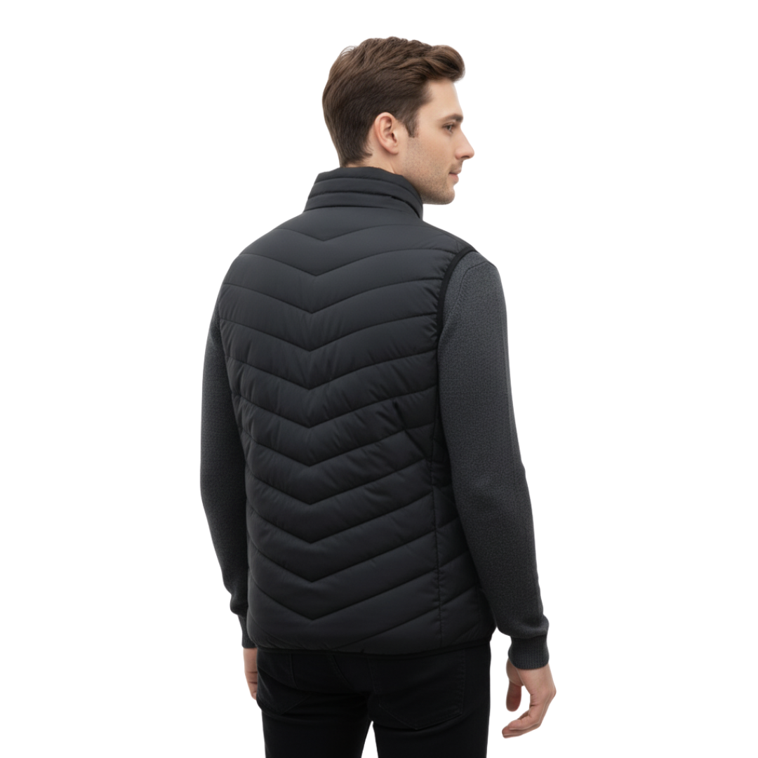 Heated Bodywarmer Vest with 11 Heating Zones USB Electric Heated Men's Winter Vest Outdoor Clothing Black | Sansoti